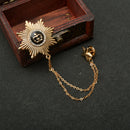 Women Girls Double Stars Design Neck Tip Brooch Chain Jewellery Gifts Gold