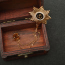 Women Girls Double Stars Design Neck Tip Brooch Chain Jewellery Gifts Gold
