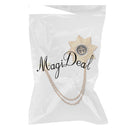 Women Girls Double Stars Design Neck Tip Brooch Chain Jewellery Gifts Gold