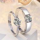 1 Pair Crystal Rhinestone Promise Engagement Ring Wedding Bridal Groom Band