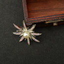 Sparkle Sunflower Faux Pearl Crystal Pin Brooch Elegant Lady Fashion Jewelry