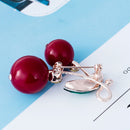Sweet Red Cherry Brooch Faux Pearl Lapel Pin Hat Pin Clips Luxury Ornaments