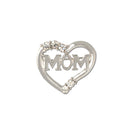 Love Heart Crystal Brooch Pin Mother's Day Birthday Jewelry Gift for MOM