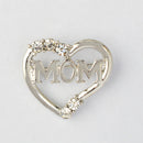 Love Heart Crystal Brooch Pin Mother's Day Birthday Jewelry Gift for MOM