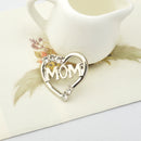 Love Heart Crystal Brooch Pin Mother's Day Birthday Jewelry Gift for MOM