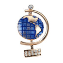Sparkle Clear Crystal Enamel Earth Planet Pin Brooch Geography style Unisex Pin Clip