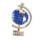 Sparkle Clear Crystal Enamel Earth Planet Pin Brooch Geography style Unisex Pin Clip