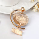 Sparkle Clear Crystal Enamel Earth Planet Pin Brooch Geography style Unisex Pin Clip
