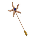 Women Mens Starfish Lapel Stick Pin Brooch Badge for Tie Hat Scarf Accessory