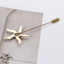 Women Mens Starfish Lapel Stick Pin Brooch Badge for Tie Hat Scarf Accessory
