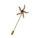 Women Mens Starfish Lapel Stick Pin Brooch Badge for Tie Hat Scarf Accessory