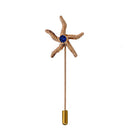 Women Mens Starfish Lapel Stick Pin Brooch Badge for Tie Hat Scarf Accessory