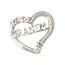GRANDMA Crystal Rhinestone Heart Brooch Pin Best Gifts for Grandmothers