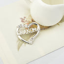 GRANDMA Crystal Rhinestone Heart Brooch Pin Best Gifts for Grandmothers