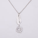 Women Sun Flower Silver Angel Wing Pendant Necklace Jewelry
