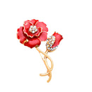 Glitter Rhinestone Flower Design Pin Brooch Elegant Lady Decorations