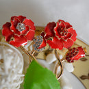 Glitter Rhinestone Flower Design Pin Brooch Elegant Lady Decorations