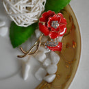Glitter Rhinestone Flower Design Pin Brooch Elegant Lady Decorations