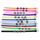 Adjustable DIY Silicone Double Wrap Belt Bracelets Wristbands for 8mm Slide Charms 12-pieces