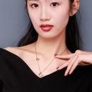 Women 316L Stainless Steel Crystal Collarbone Butterfly Pendant Necklace