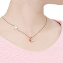 Women 316L Stainless Steel Crystal Collarbone Butterfly Pendant Necklace