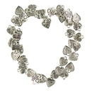 50pcs Tibetan Silver Beads DIY Heart Flower Charms Pendants Jewelry Making