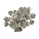 50pcs Tibetan Silver Beads DIY Heart Flower Charms Pendants Jewelry Making