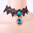 Black Lace Gothic Steampunk Vintage Necklace Choker Pendant Hen Party