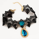 Black Lace Gothic Steampunk Vintage Necklace Choker Pendant Hen Party