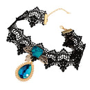 Black Lace Gothic Steampunk Vintage Necklace Choker Pendant Hen Party