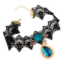Black Lace Gothic Steampunk Vintage Necklace Choker Pendant Hen Party