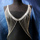 Women Alloy Metal Full Body Chain Gold Jewelry Necklace Bikini Belly Harness