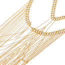 Women Alloy Metal Full Body Chain Gold Jewelry Necklace Bikini Belly Harness