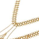 Women Alloy Metal Full Body Chain Gold Jewelry Necklace Bikini Belly Harness