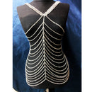 Women Alloy Metal Full Body Chain Gold Jewelry Necklace Bikini Belly Harness