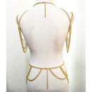 Women Tassel Beach Jewelry Waist Body Chain Bikini Shoulder Necklace Set