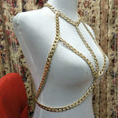 Open Bra Body Chains Thick Harness Party Club Women Bikini Beach Necklace