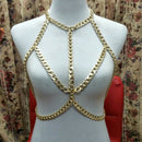 Open Bra Body Chains Thick Harness Party Club Women Bikini Beach Necklace