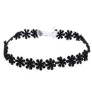 8Pieces Choker Necklace Set Stretch Velvet Classic Gothic Tattoo Lace Black