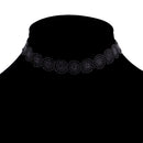 8Pieces Choker Necklace Set Stretch Velvet Classic Gothic Tattoo Lace Black