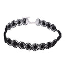 8Pieces Choker Necklace Set Stretch Velvet Classic Gothic Tattoo Lace Black