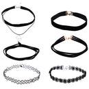 Black Lace Vimtage Choker Punk Gothic Tattoo Pendant Necklace for Women Girls