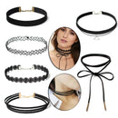 Black Lace Vimtage Choker Punk Gothic Tattoo Pendant Necklace for Women Girls
