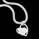 Women Girls Silver Plated Double Heart Love Charm Pendant Chain Necklace Jewelry Gift