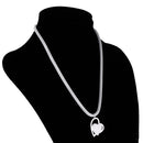 Women Girls Silver Plated Double Heart Love Charm Pendant Chain Necklace Jewelry Gift