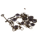 DIY Accessories Vintage Bronze Imitation Time Gemstone Keychain Key Ring