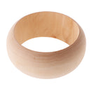 Natural Unfinished 38mm Wide Wooden Cuff Bangle Bracelet DIY Wood Art Crafts