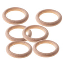 6 Pieces Unfinished Round Wooden Bangle Bracelet DIY Handmade Wood Crafts