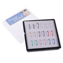 18pcs Seamless Open Nose Hoop Ring Stainless Steel Body Piercing Jewelry 22G(0.6mm)