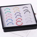 18pcs Seamless Open Nose Hoop Ring Stainless Steel Body Piercing Jewelry 22G(0.6mm)